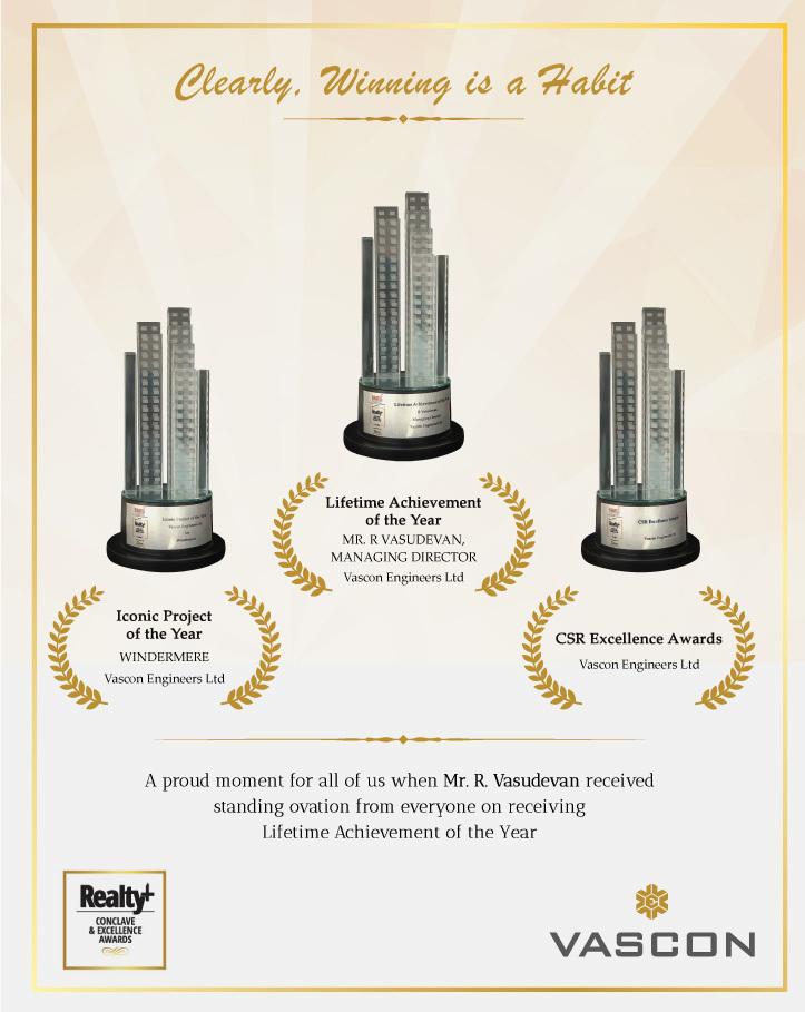 Mr. R. Vasudevan of Vascon Engineers Ltd awarded Lifetime Achievement of the Year 2018
